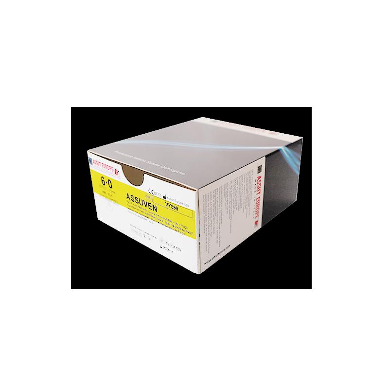 АССУВЕН (полівінілденфторид), USP 6/0 75 см, колюча голка 13 мм, 3/8 кола